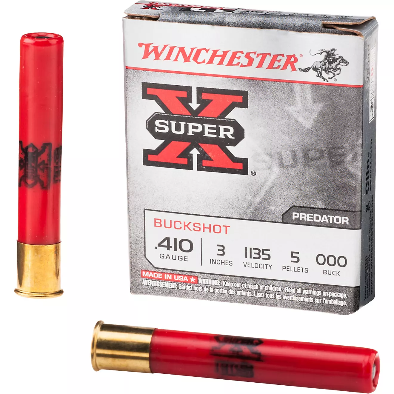 Winchester 410 Ammo – 5 Rounds of 000 Buck Ammunition - Ammunition