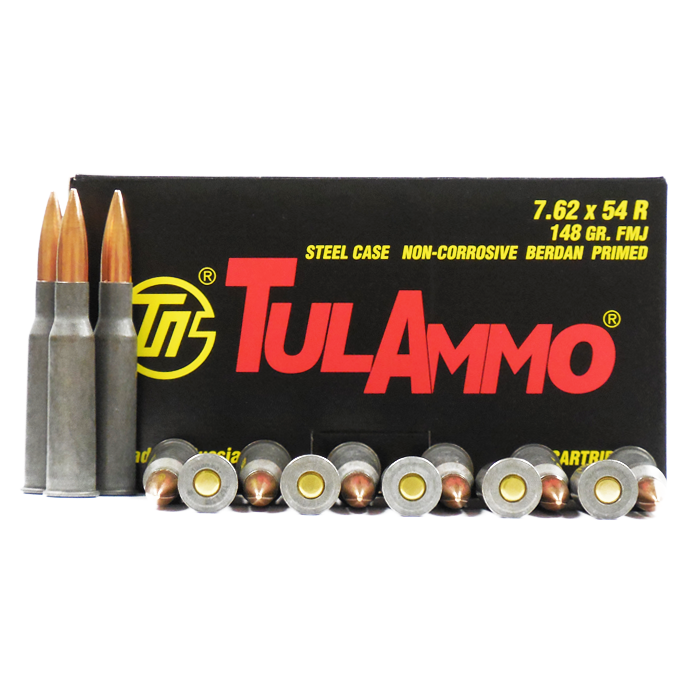 Tulammo 7 62x54r ammo 500 rounds of 148 grain fmj ammunition